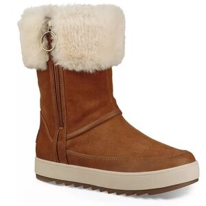 Koolaburra Brown Fur-Trimmed Winter Boots